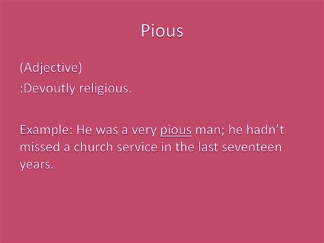 pious adjective .